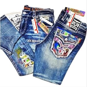 🆕️Rock Exhibition by Rock Revival LE Ruth Distressed SlimTaper Jeans. W40x32L.